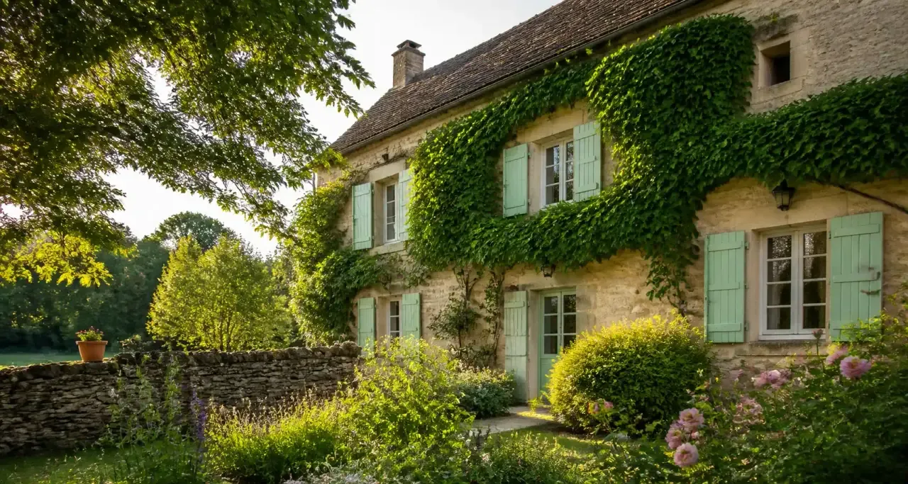 G&icirc;te en pierre de Bourgogne avec jardin fleuri en Auxois