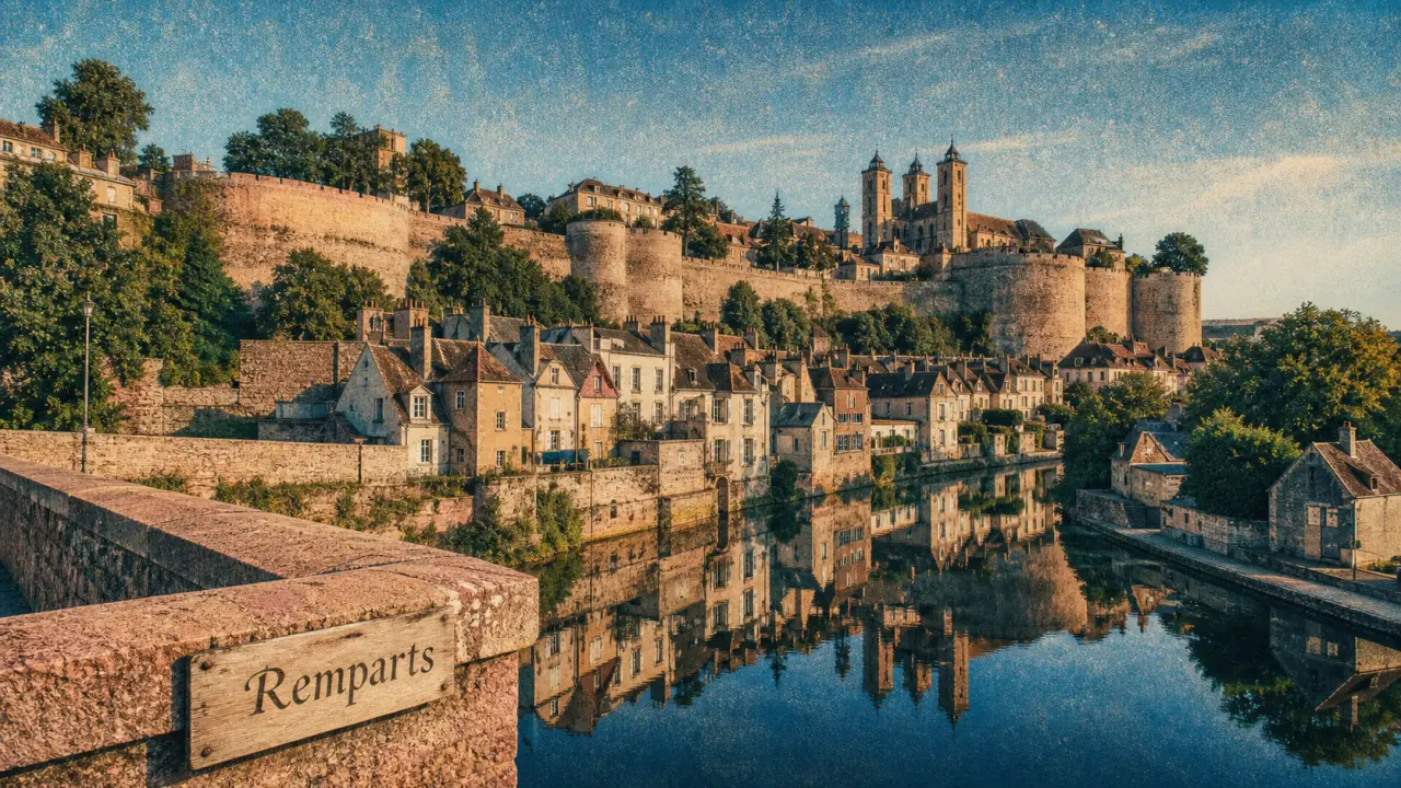 semur en auxois tourisme : pont sur l’Armançon et remparts médiévaux