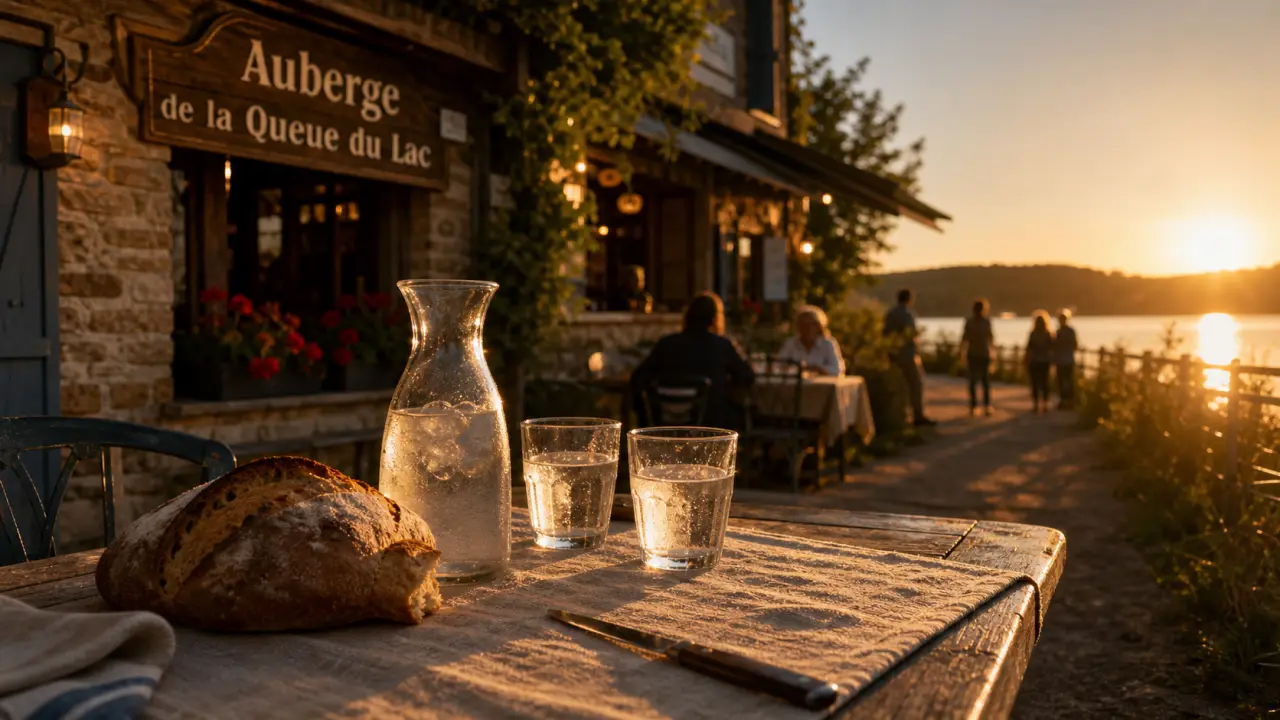 Auberge de la queue du lac moux en morvan, table traditionnelle au bord du lac des Settons