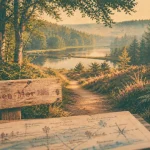 Bierre en Morvan : sentier près des étangs et des bois