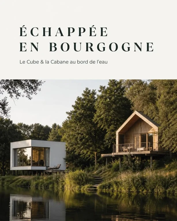 Domaine Pont-Roche et Spa : vue du site insolite au bord de l’eau en Bourgogne