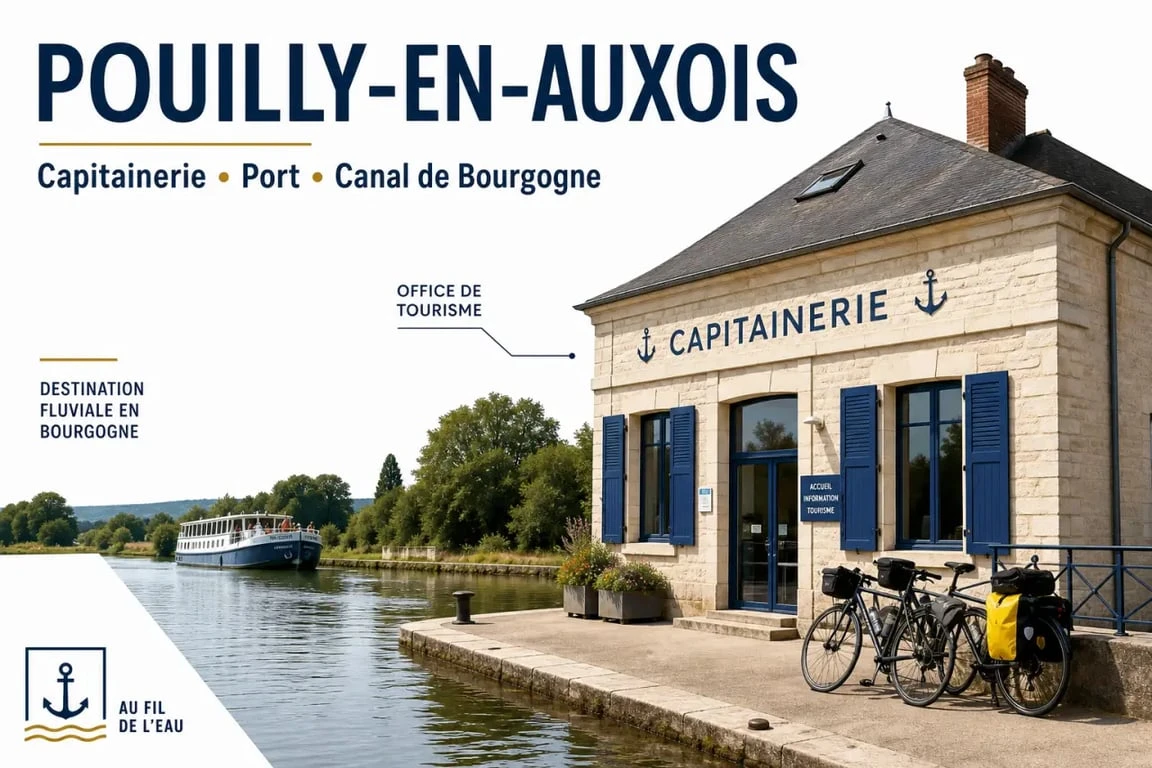 Office de tourisme pouilly en auxois bligny sur ouche à la Capitainerie du port de Pouilly-en-Auxois, au bord du canal de Bourgogne