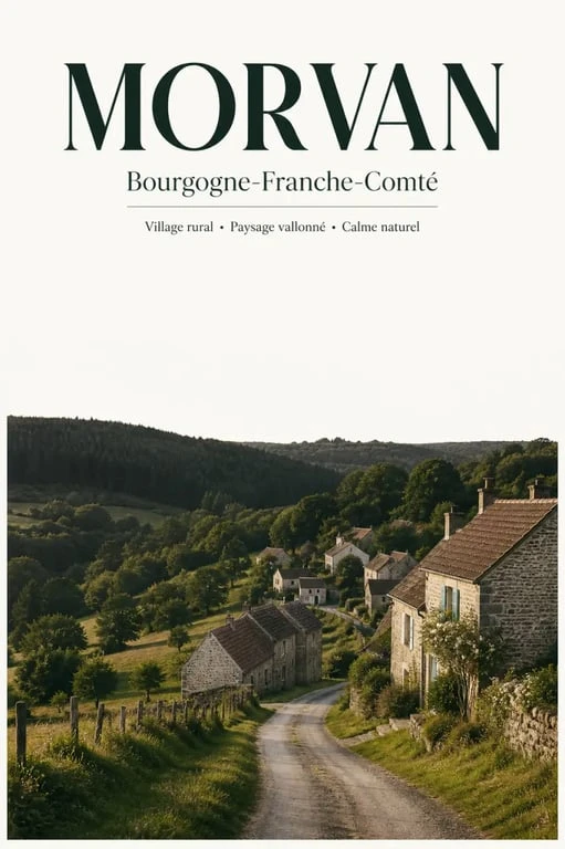 Bierre-en-Morvan dans le Morvan, paysage rural et chemins de campagne