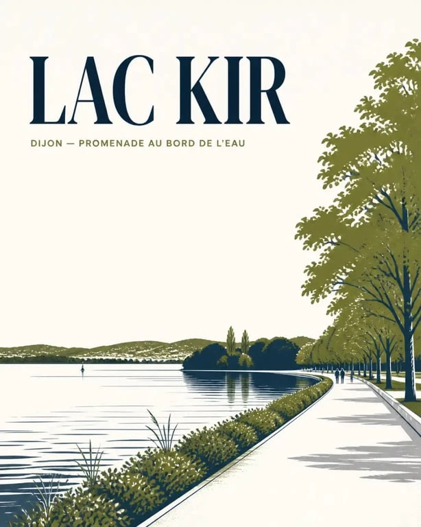 Balades Dijon au lac Kir sur un sentier de promenade