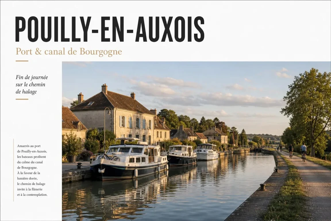 Tourisme pouilly en auxois au port de plaisance et le long du canal de Bourgogne