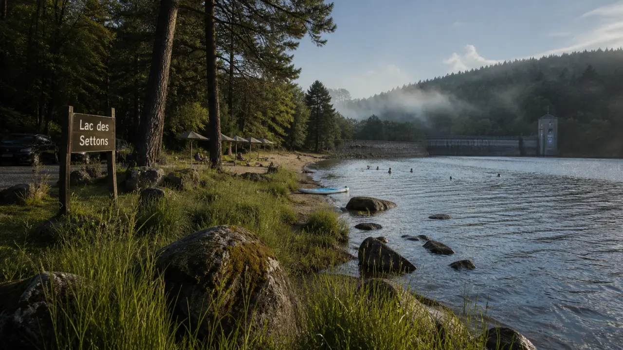 Lac nievre morvan : panorama du lac des Settons, baignade et barrage au Morvan