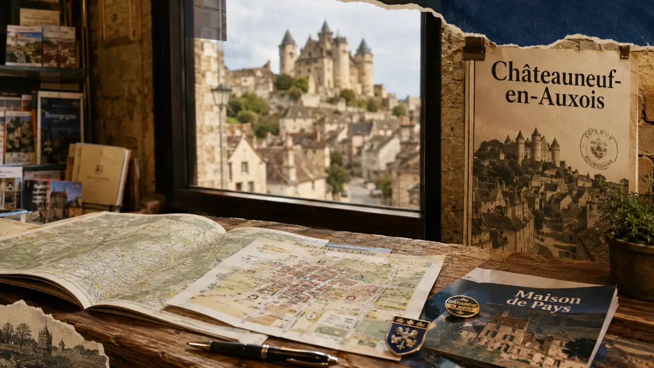 Chateauneuf en auxois office tourisme : cartes et brochures pour visiter le village et le château