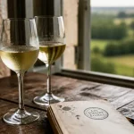 Domaine les pierres ecrites, vin bio près de la Loire, carnet et table en bois
