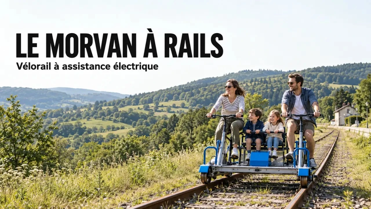 Vélo rail Morvan en famille sur une ancienne voie ferrée à Cordesse-Igornay