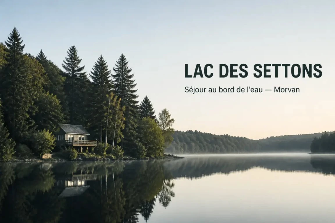 Airbnb Morvan lac au bord du lac des Settons avec chalet et plage boisée