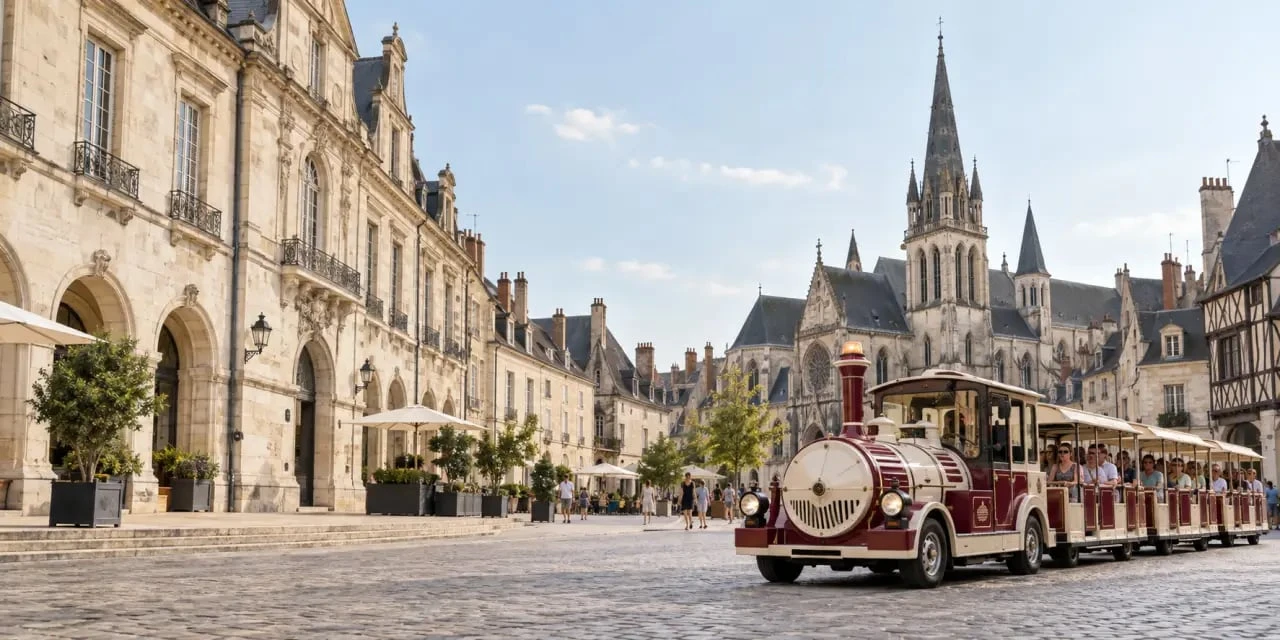 Petit train touristique pour visiter Dijon en petit train dans le centre historique
