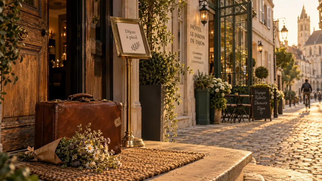 Hôtels de charme Dijon : entrée d’un hôtel de charme