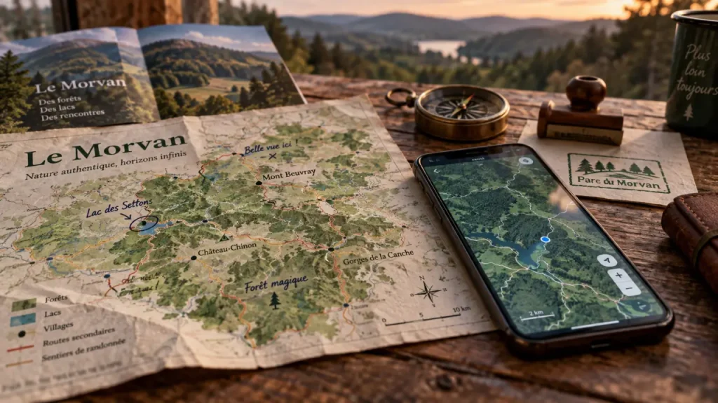 Carte touristique du Morvan : interactive pour préparer, PDF pour se repérer